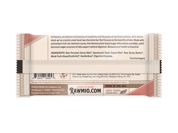 Nutrition facts and ingredients for Essential Chocolate Bar - Keto