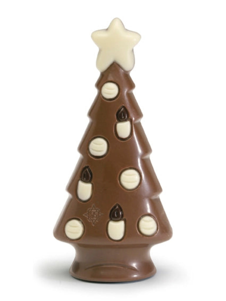 Nirvana Chocolate Christmas tree with a star on top against a white background