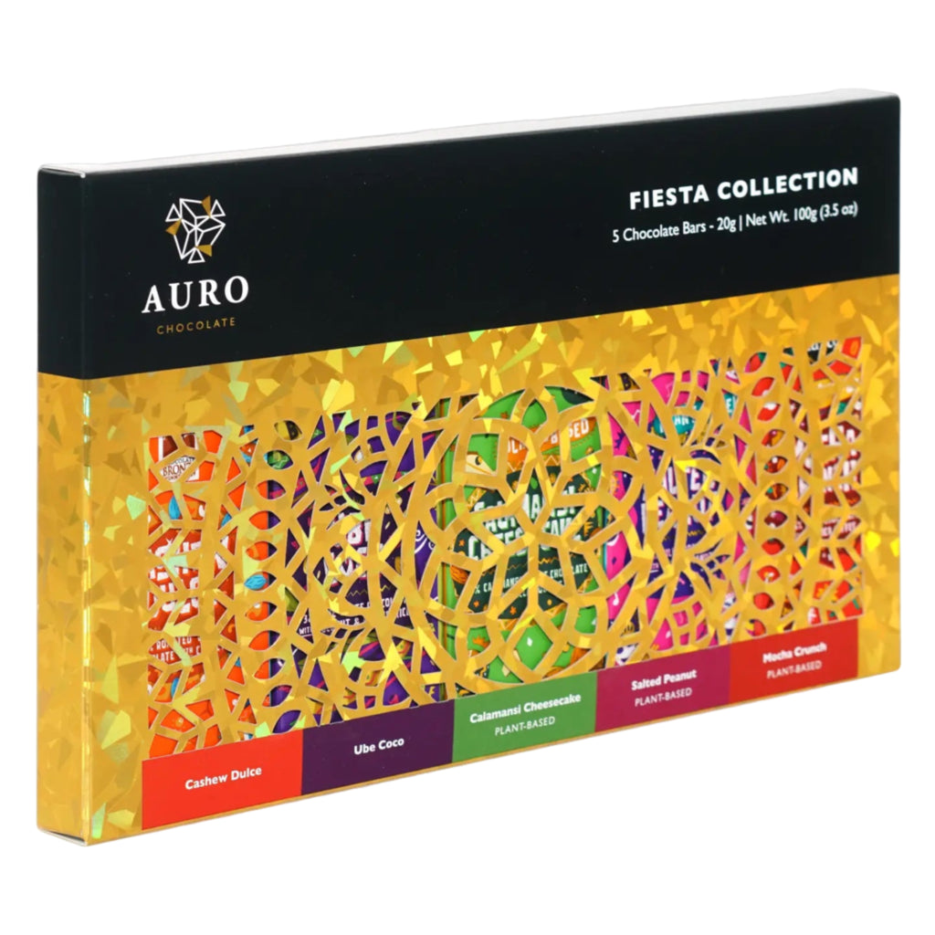 Fiesta Chocolate Gift w/ 5 Mini Bars (Filipino Origin) packaging against a white background