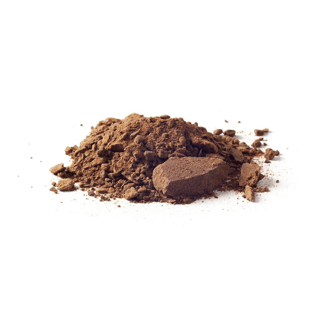 Unwrapped 70% Spicy Dark Drinking Chocolate powder on a white table