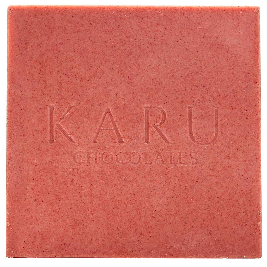 An unwrapped White Chocolate with Pop Rocks 37% bar