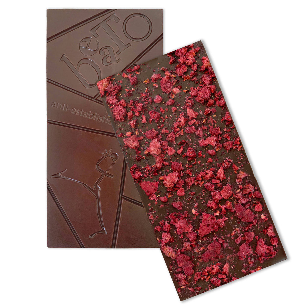 "Bed Stories" 72% Dark Chocolate with Raspberries Detailed photo