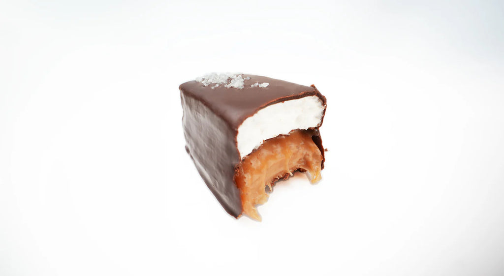 Unwrapped piece of a Cloud 9 (Mini) bar against a white background