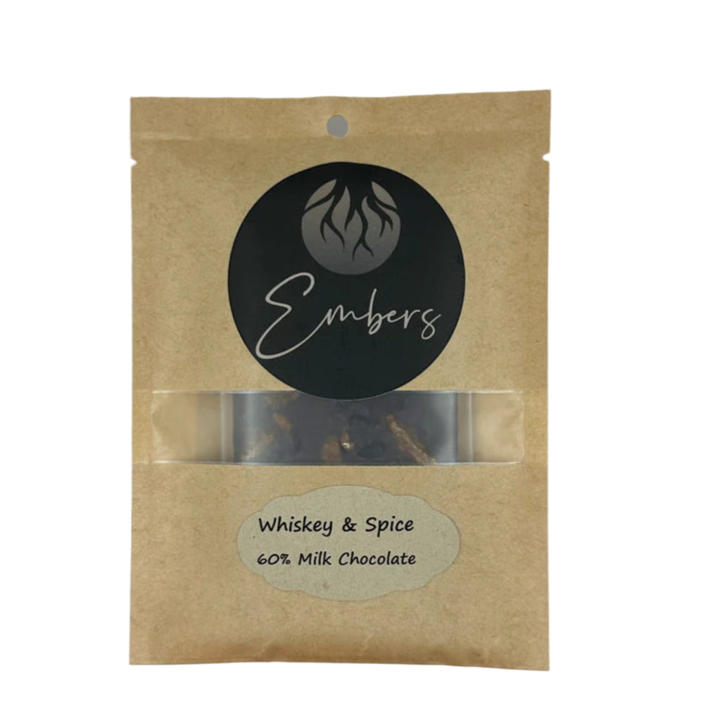 Embers Chocolate Whiskey and Spice 60% milk chocolate bar
