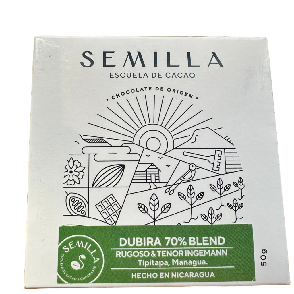 Semilla chocolate dubira 705 bar against a white background