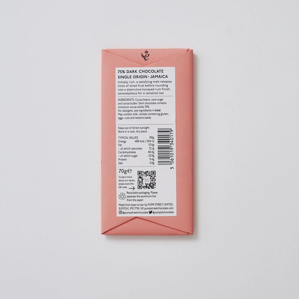 Nutrition facts and ingredients for Jamaica Bachelor's Hall Estate 75%