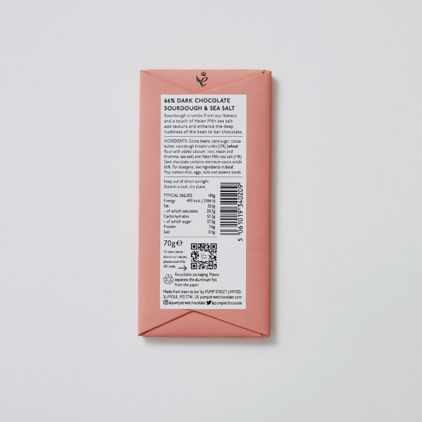 Nutrition facts and ingredients for Sourdough & Sea Salt 66%