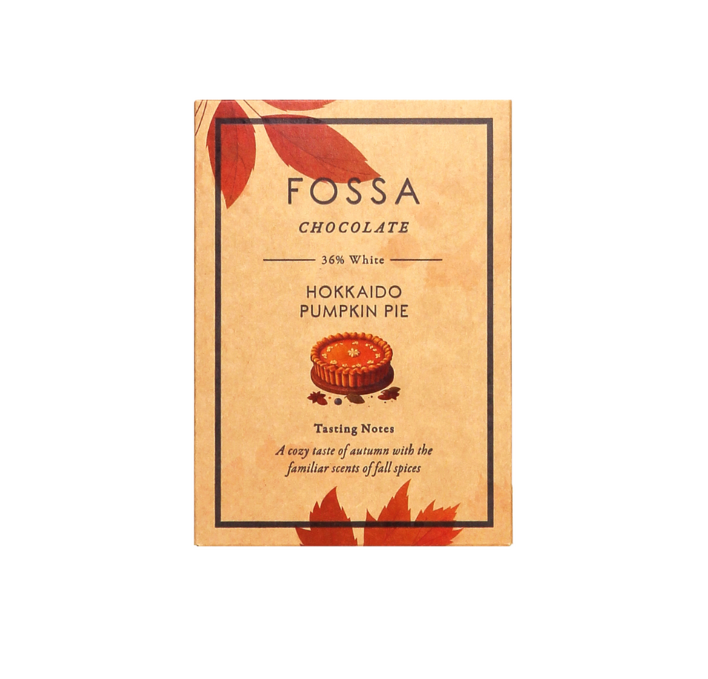 Fossa Chocolate Hokkaido Pumpkin Pie packaging on a white background