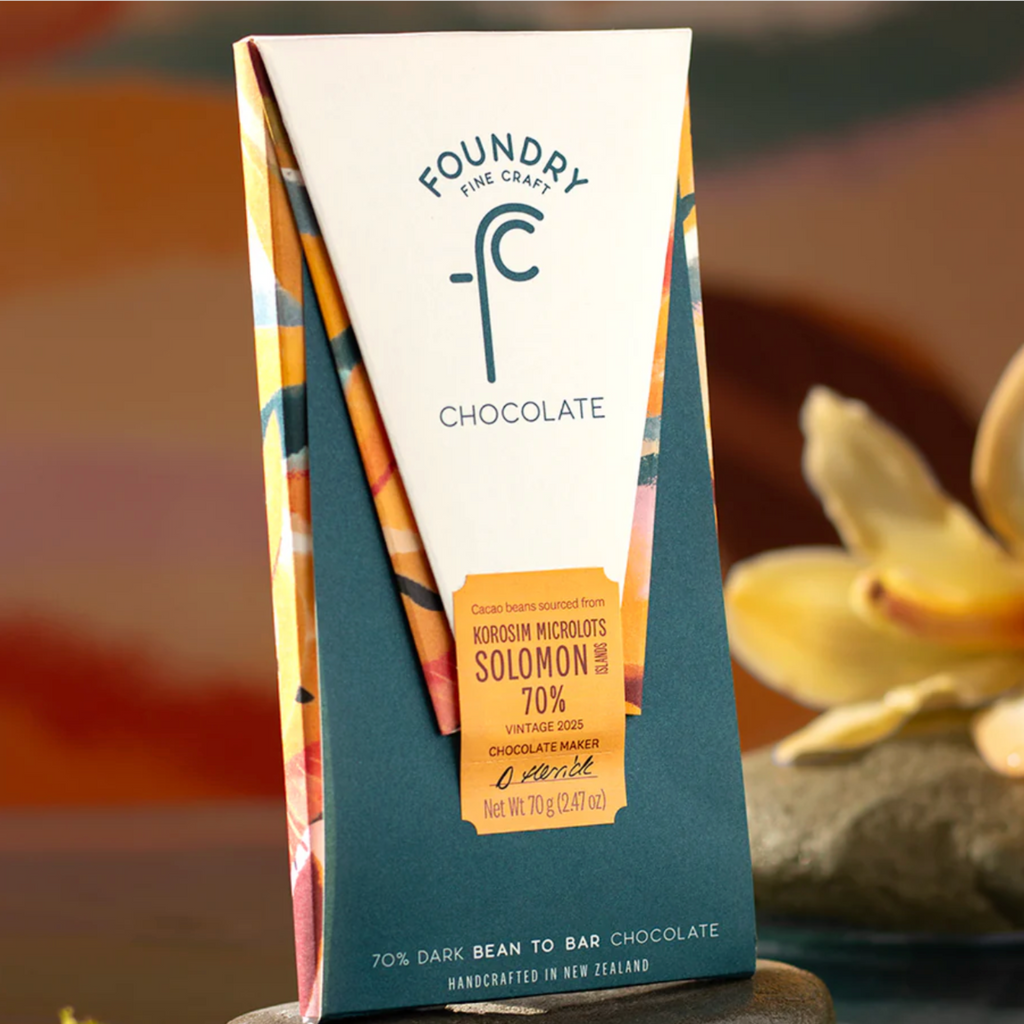 Foundry Chocolate Solomon ISlands 70% packaging with white background