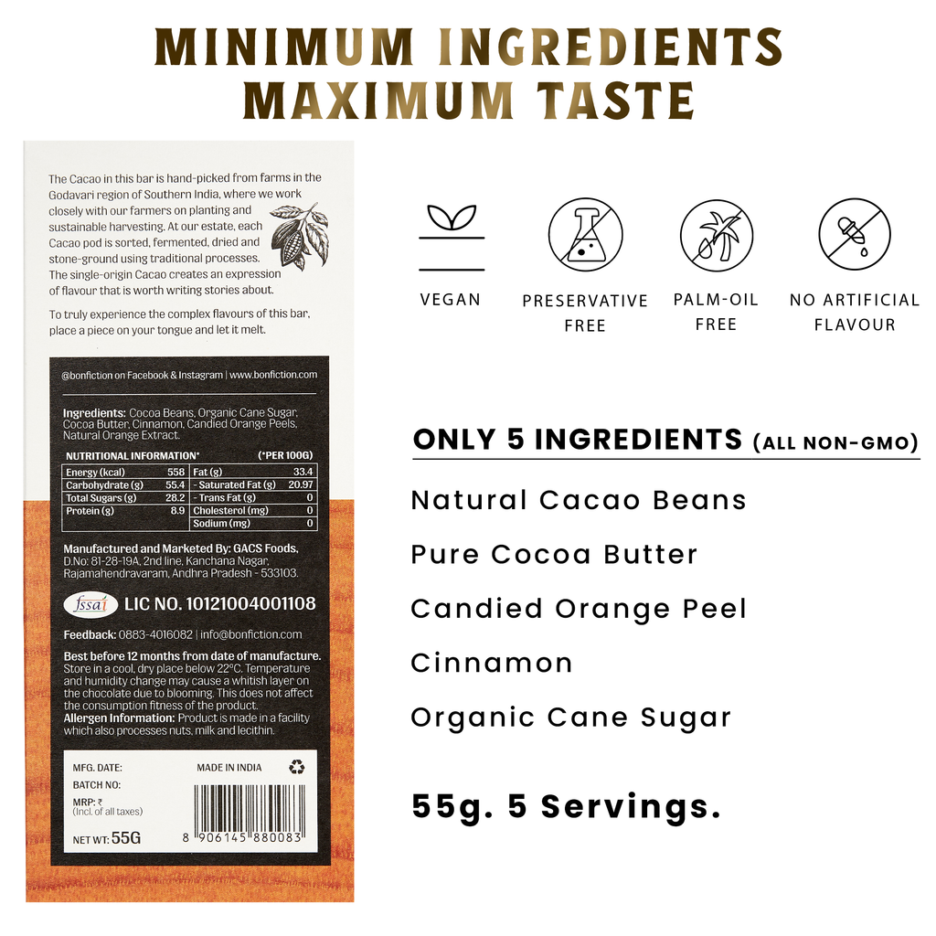 Nutrition facts and ingredients for "Lost in an Orange Haze" bar