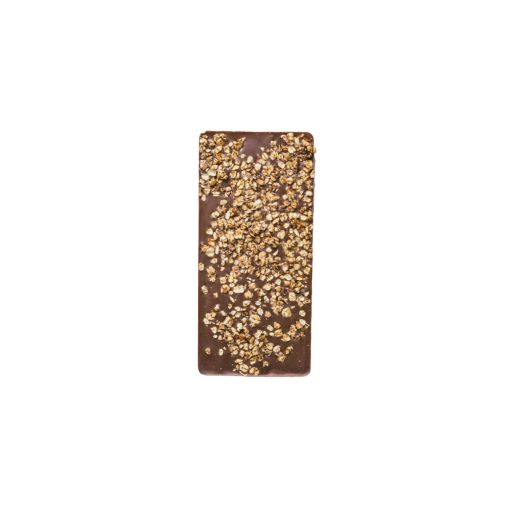Apple Crumble Oat Mylk Bar 38% chocolate bar  on a white background 