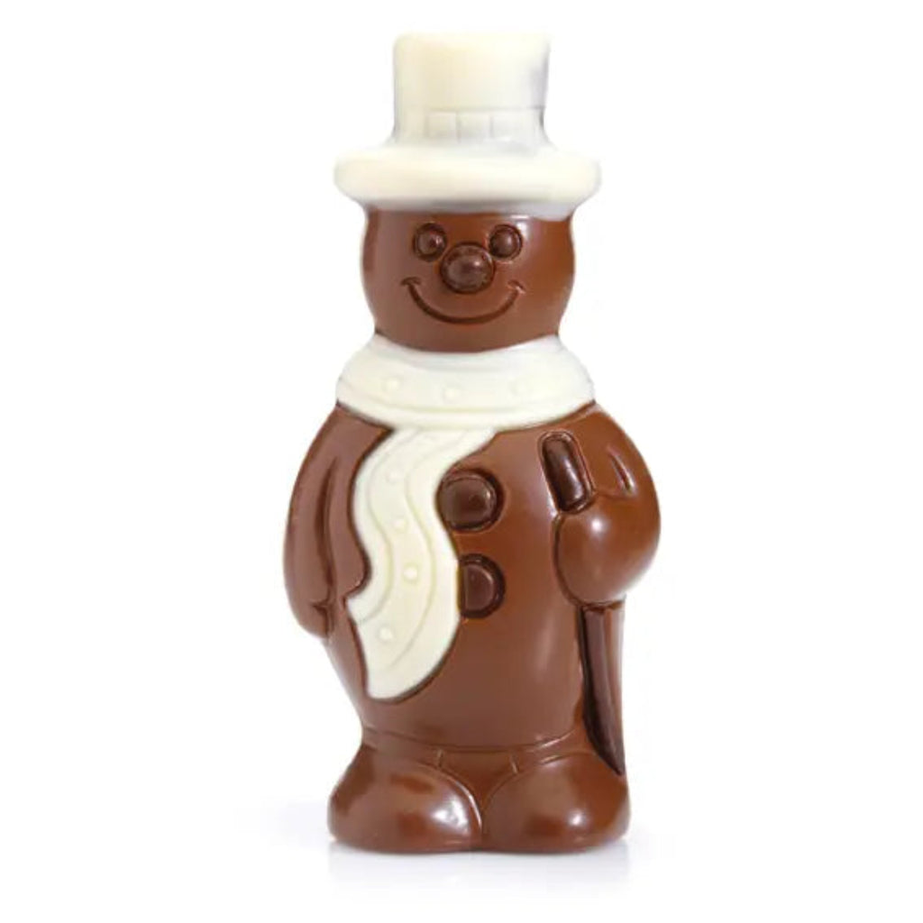 Nirvana Chocolate snowman figurine on a white background