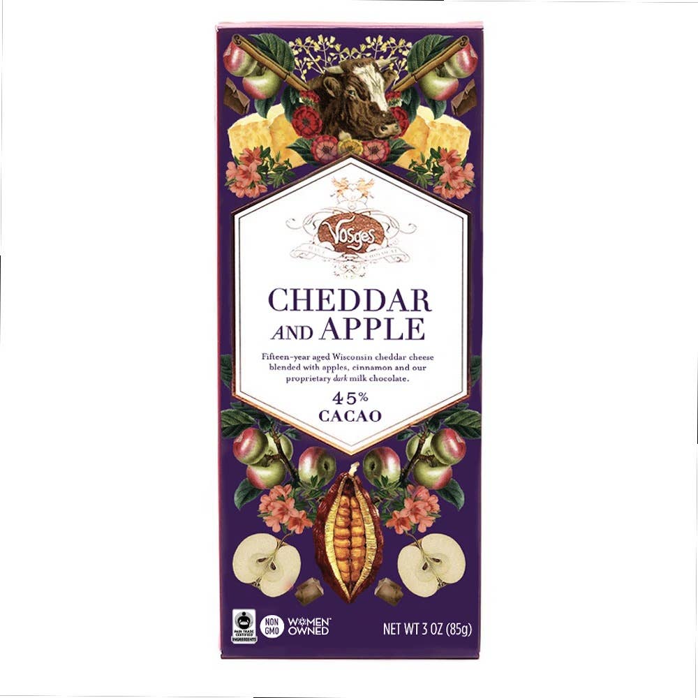 Dark Milk Chocolate w/ Cheddar Cheese, Apples & Cinnamon – The