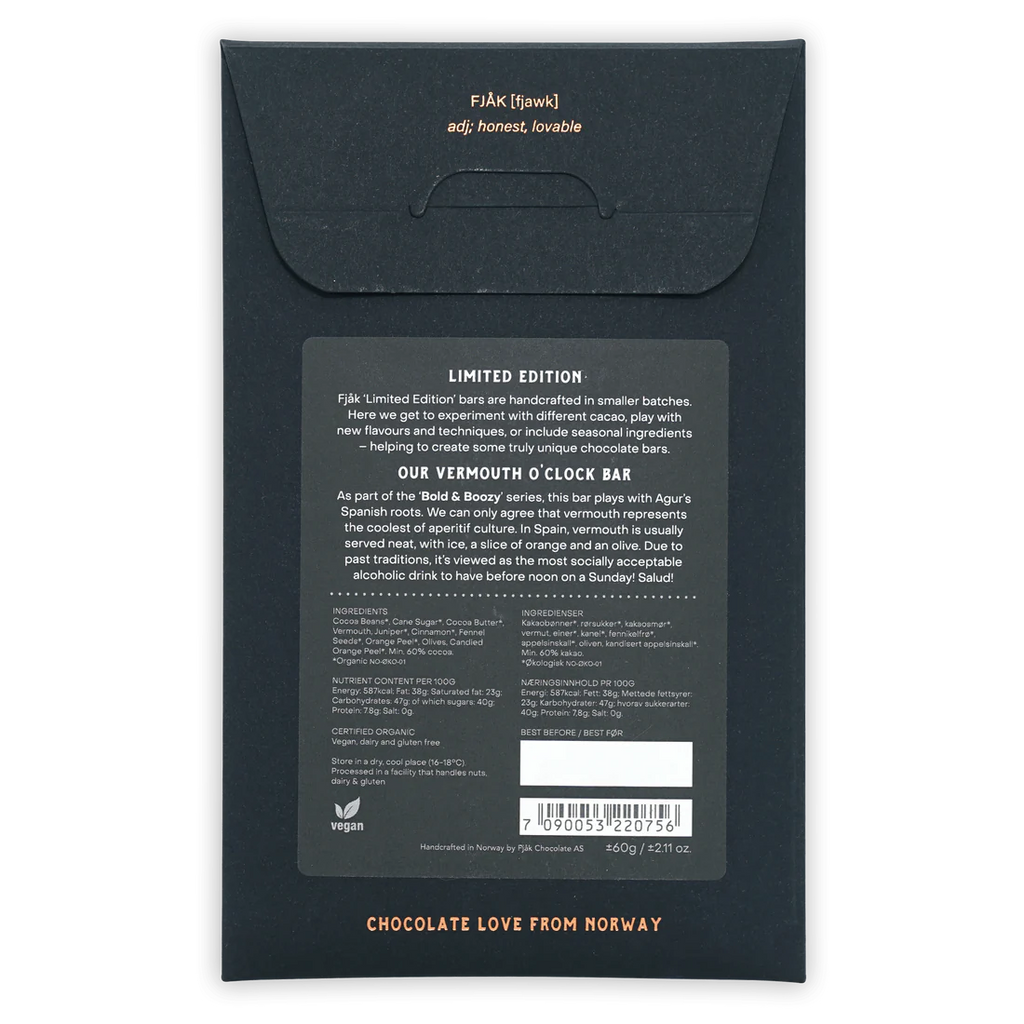 Nutrition facts and ingredients for Vermouth O'Clock 60% from Fjåk