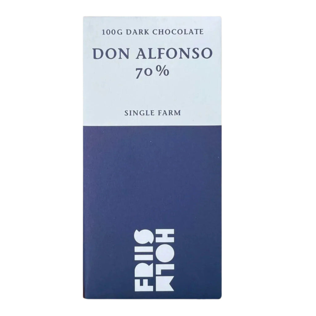 Don Alfonso 70% bar from Friis Holm against a white background