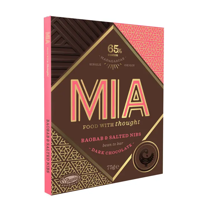 MIA Food with Thought Baobab & Salted Nibs, 65%