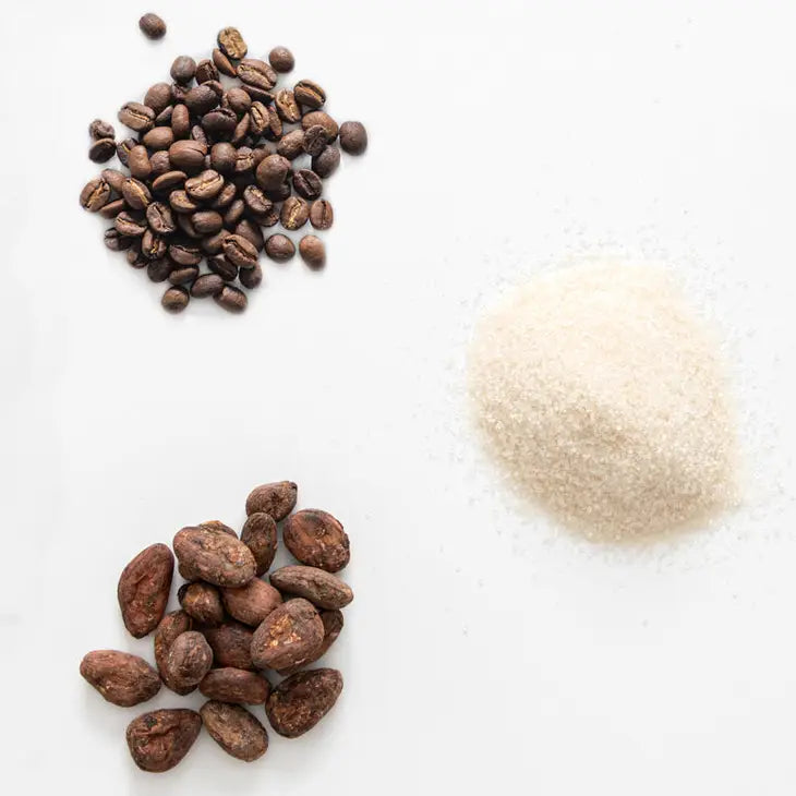 68% Colombia with Coffee ingredients against a white background